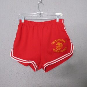Velva Sheen Gym Shorts Large USMC Marine Corps Red Vintage 80s Made in USA